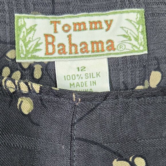 Tommy Bahama 100% Silk Gray Yellow Floral Wide Leg High Rise Crop Pant Boho - Picture 9 of 11